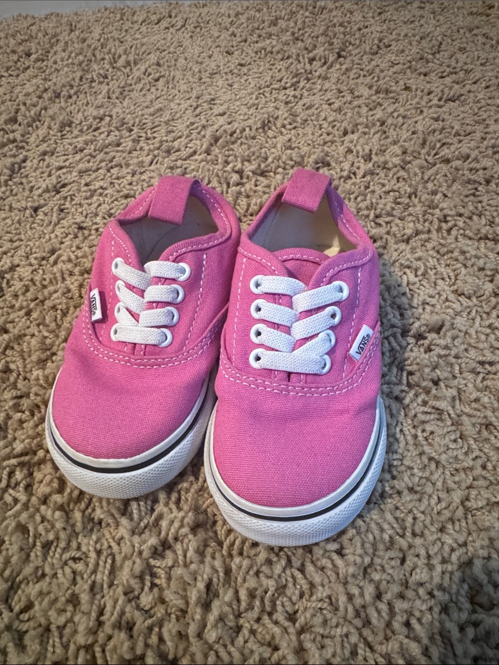 Vans Kids Pink Canvas Lace-Up Sneakers with White Soles
